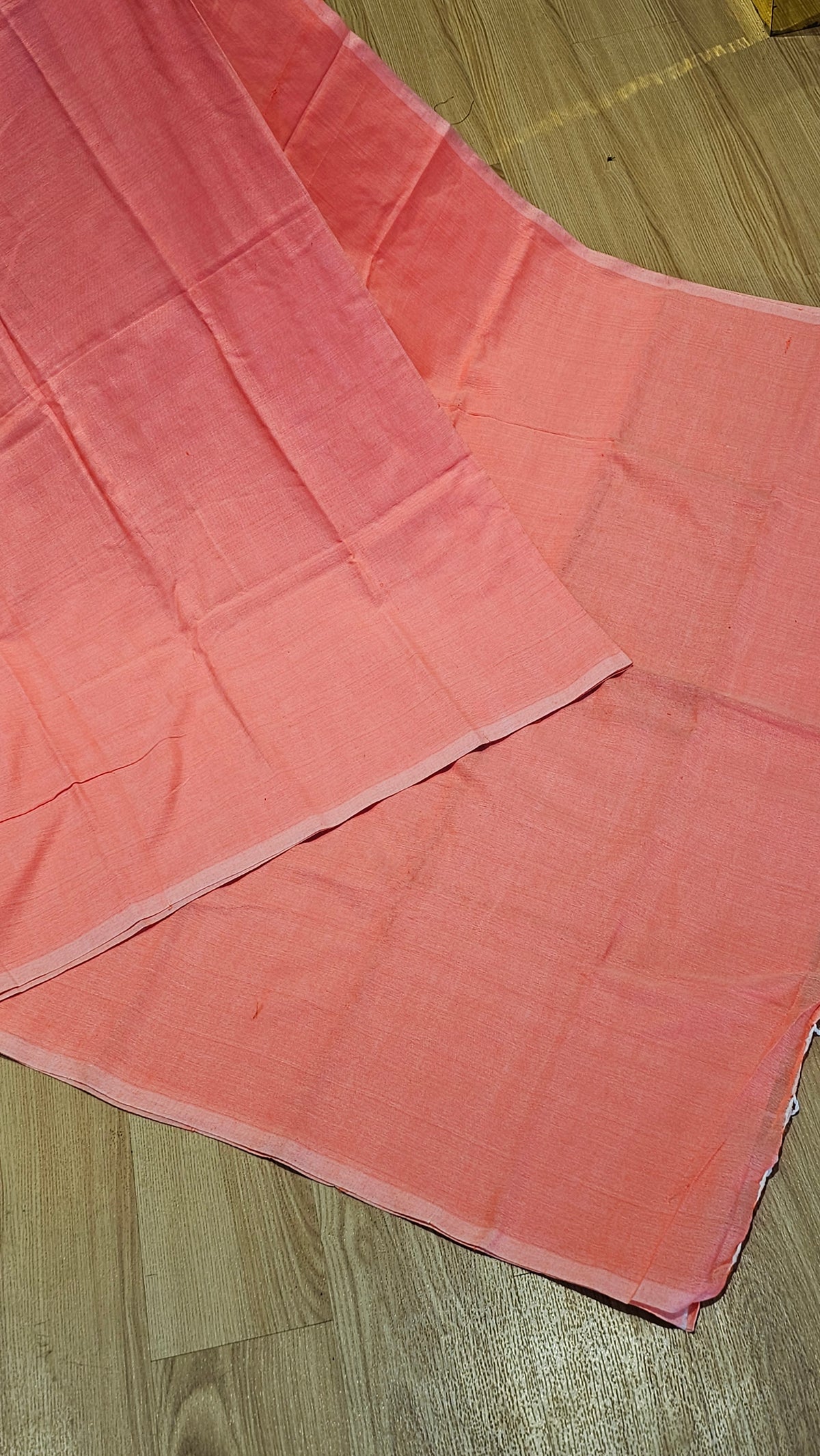 Elegant Peach Khadi Saree with Printed Blouse | Office Wear Collection