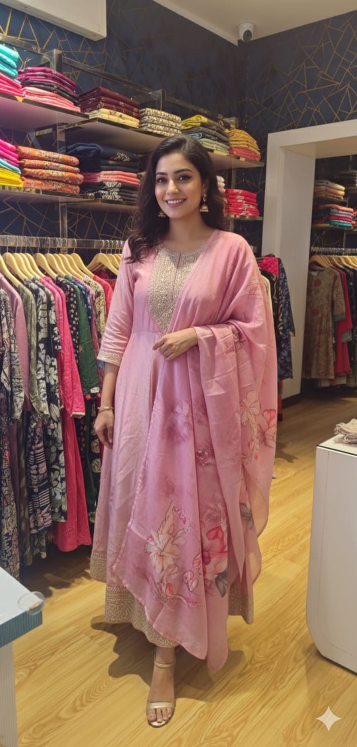 PARTY WEAR UMBRELLA KURTI W DUPATTA