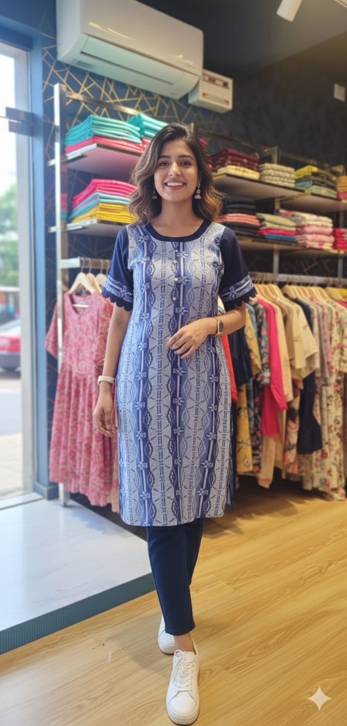 Jaquard Cotton Kurti