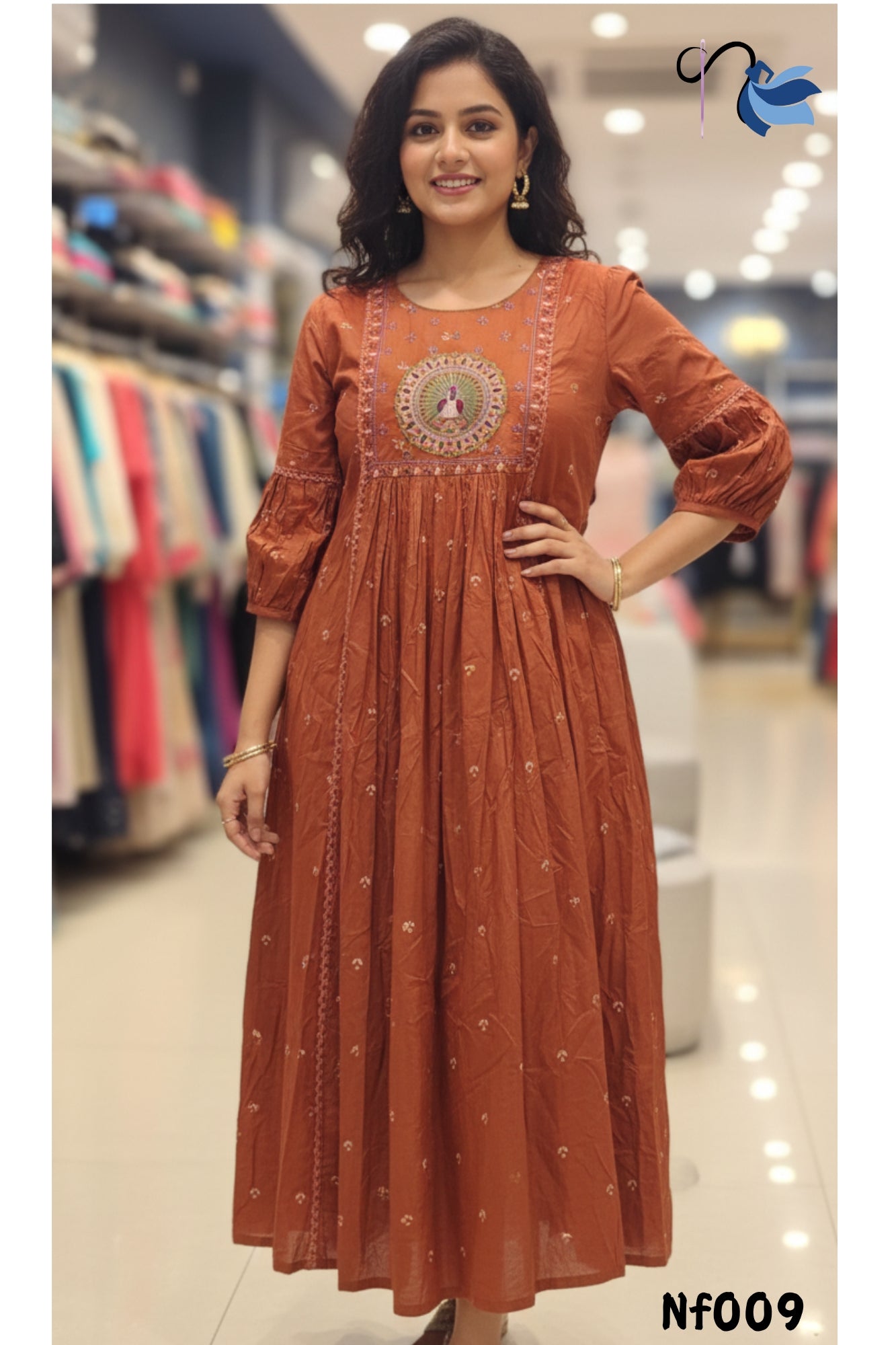 COTTON UMB FROCK WITH EMBROIDARY