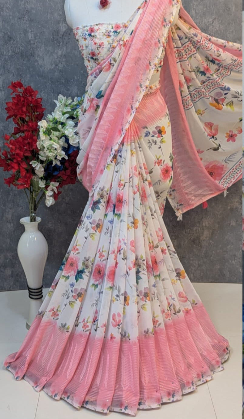 Blossom Chiffon saree