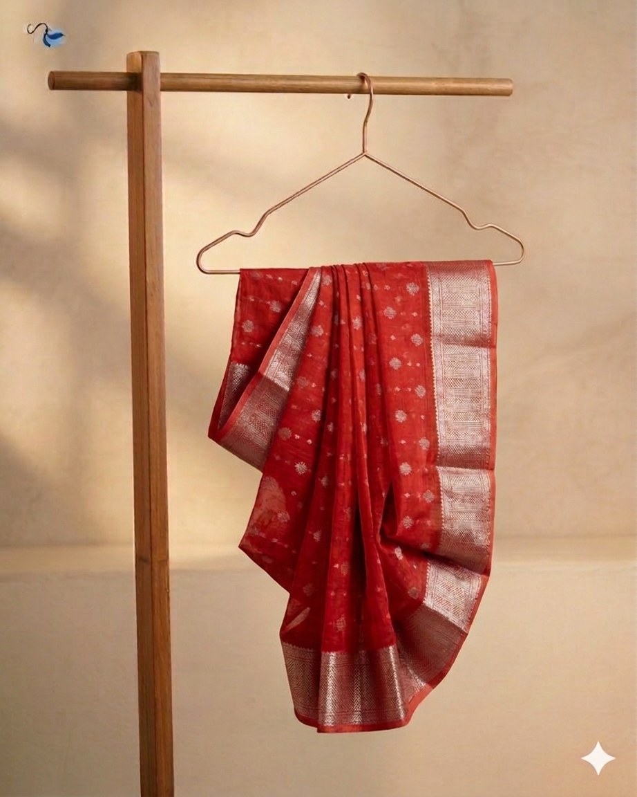 Organza Silk Saree with Blouse | Sheer Elegance | Naanal