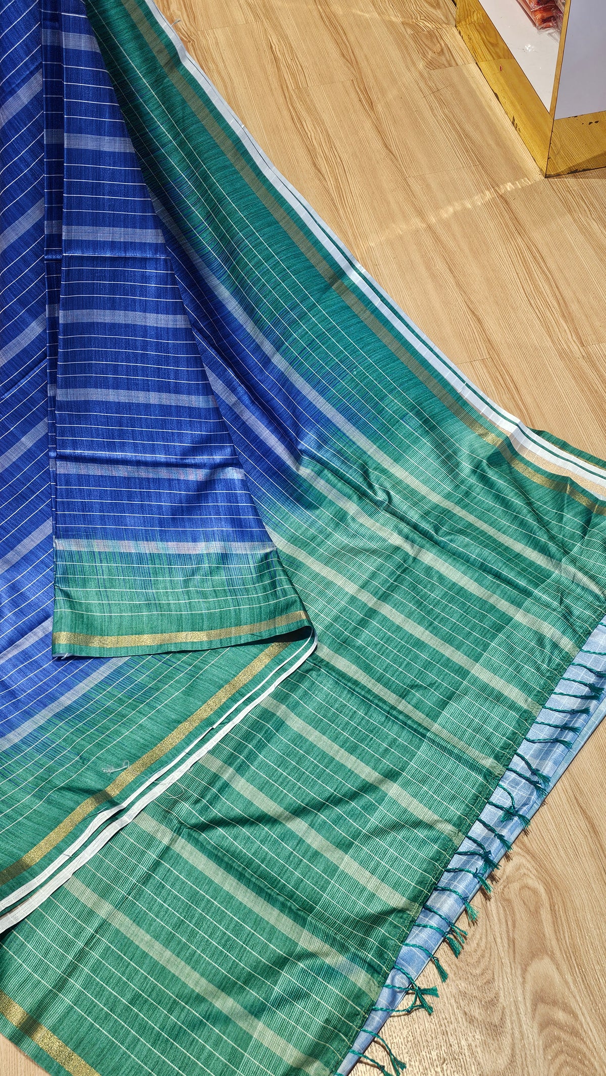 Elegant Blue & Green Matka Silk Saree | Festive Wear Series