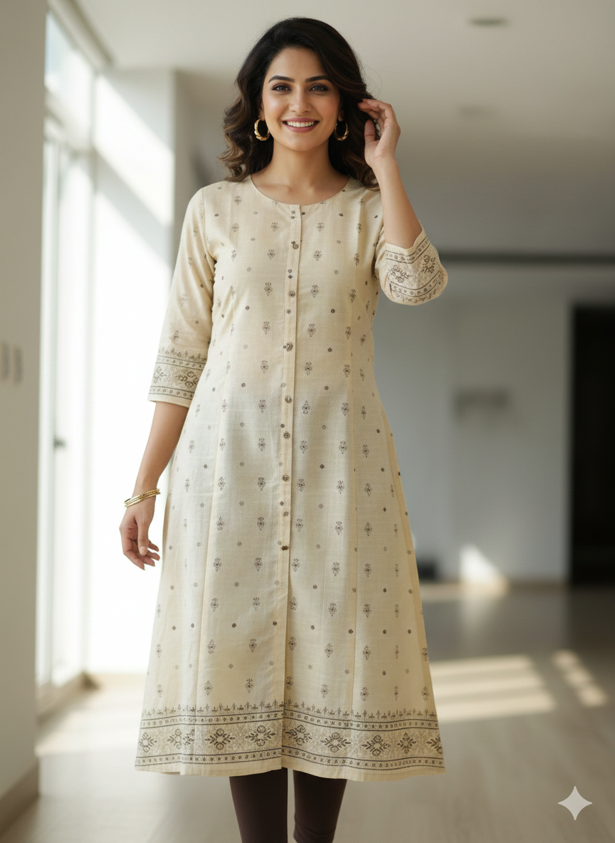 Silkcotton Aline kurti