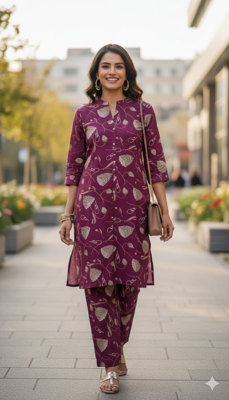 Vatikan Silk Co-Ord Set | Festive Luxury Ethnic Wear | Naanal