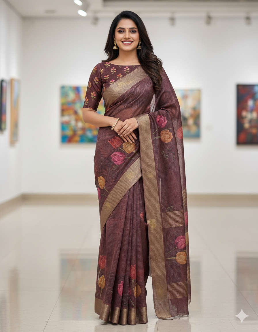 Tussar silk saree
