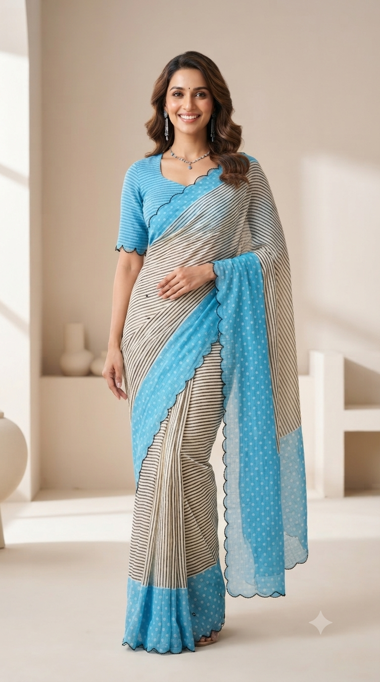 Linen Cotton Mirror Work Sarees | Exclusive Collection | NAANAL