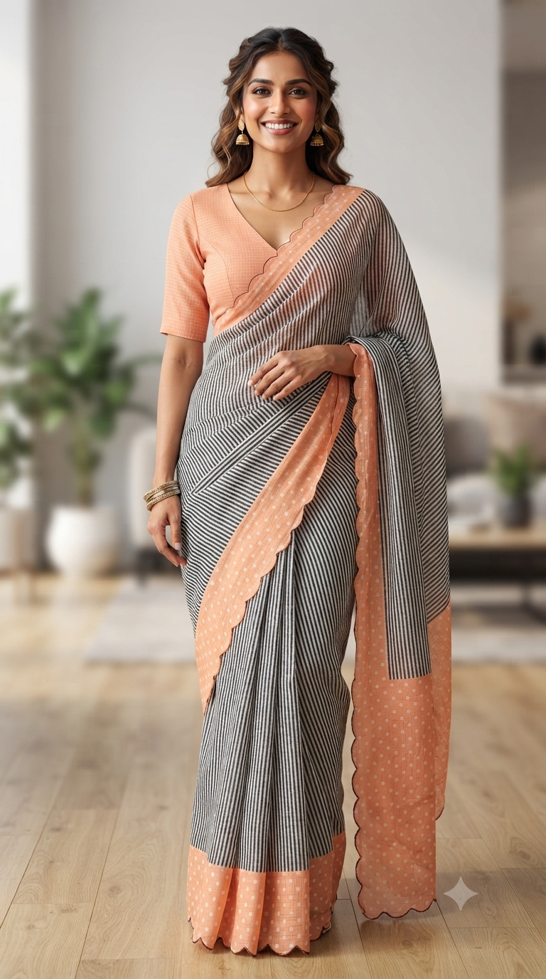 Linen Cotton Mirror Work Sarees | Exclusive Collection | NAANAL