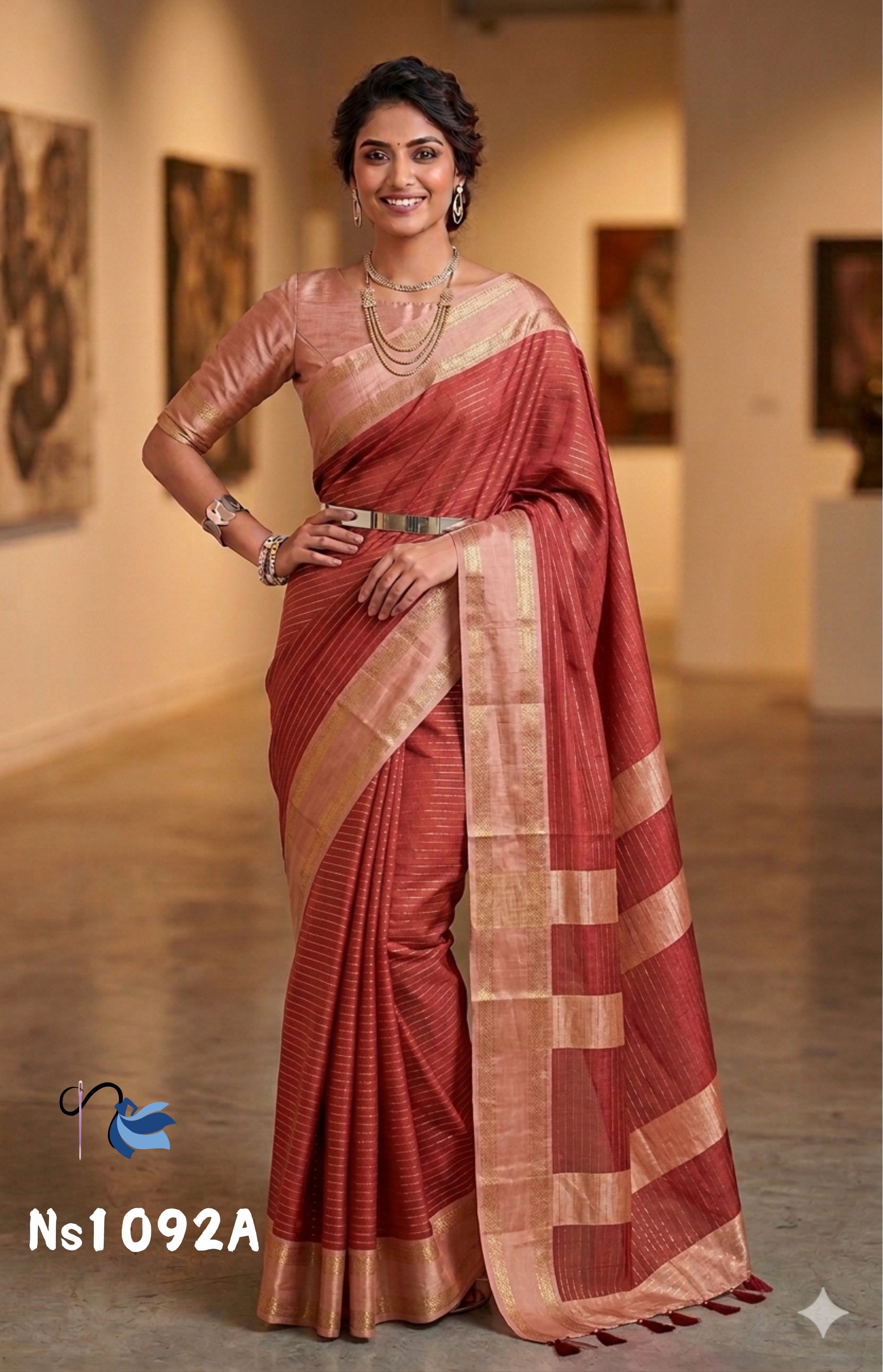 NAANAL | Elegant Mysore Weaves Dola Silk Saree - Red & Gold