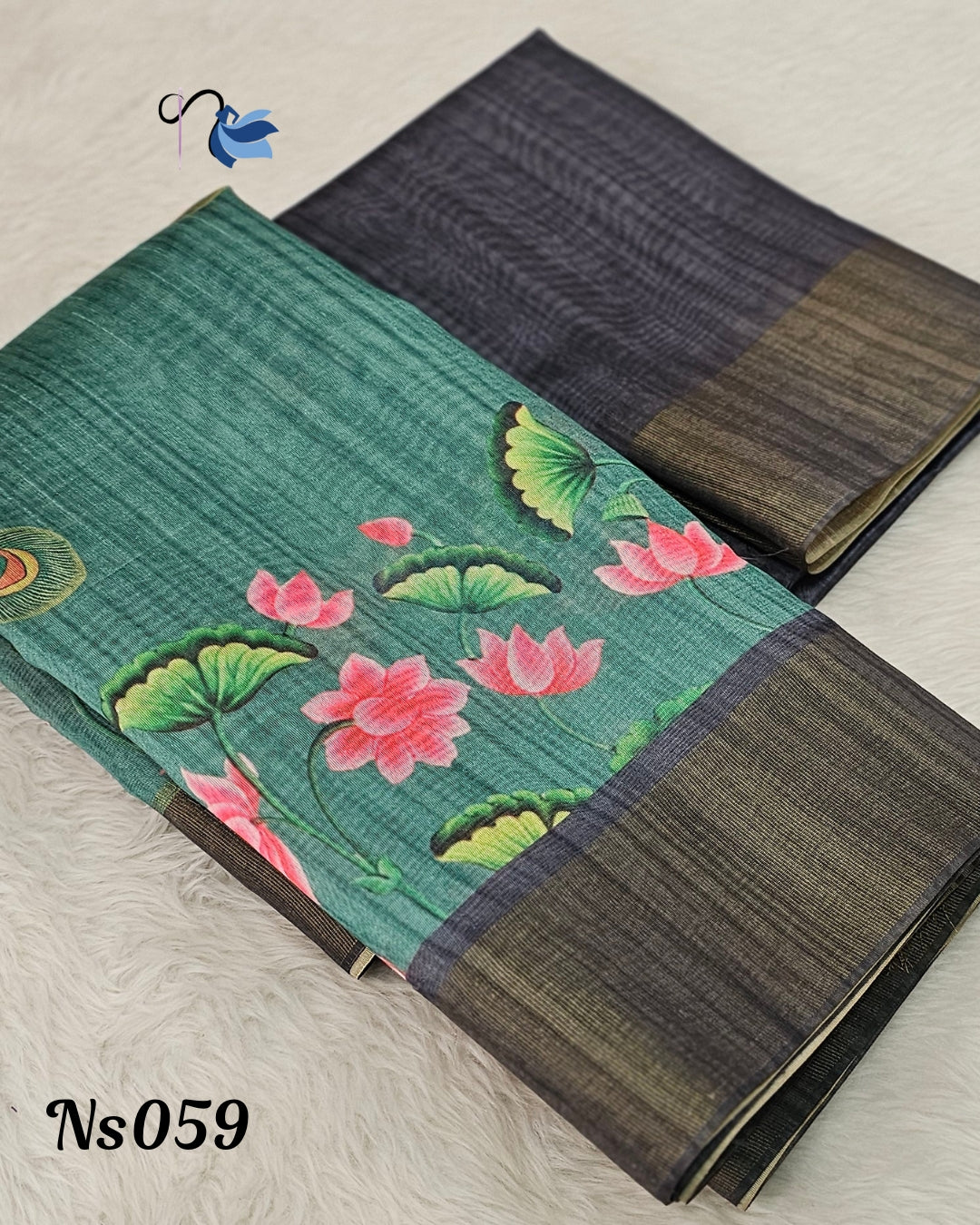 Pichwai pattern tussar silk saree