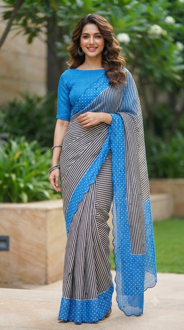 Linen Cotton Mirror Work Sarees | Exclusive Collection | NAANAL