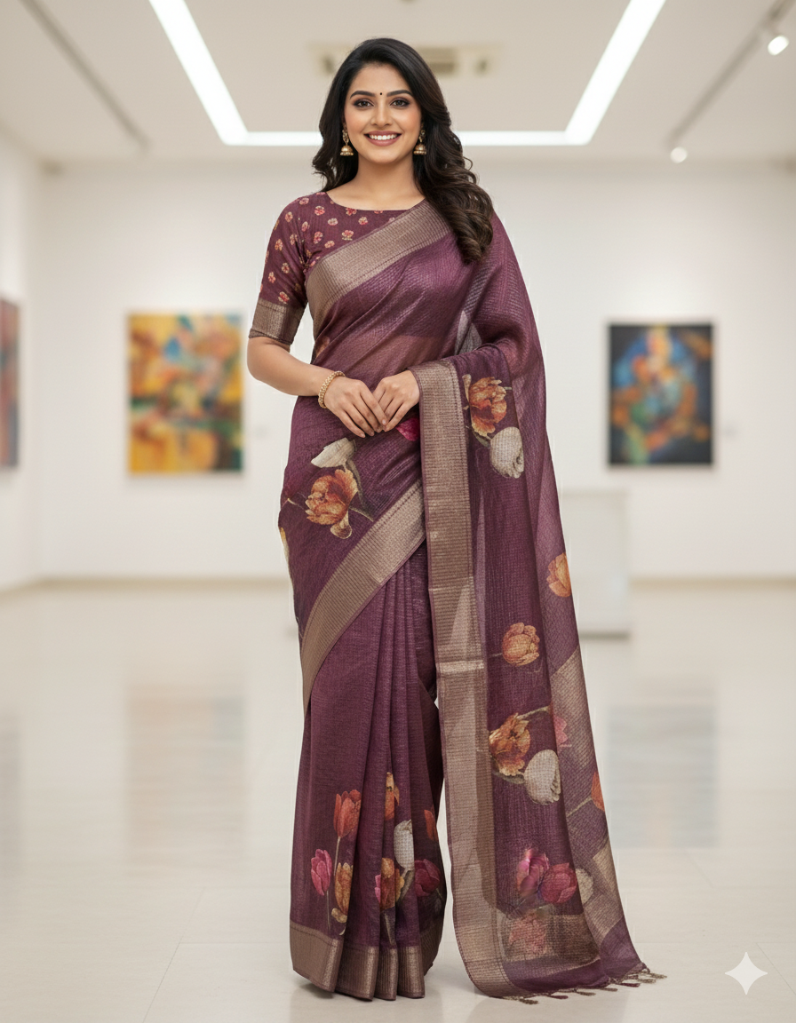 Tussar silk saree