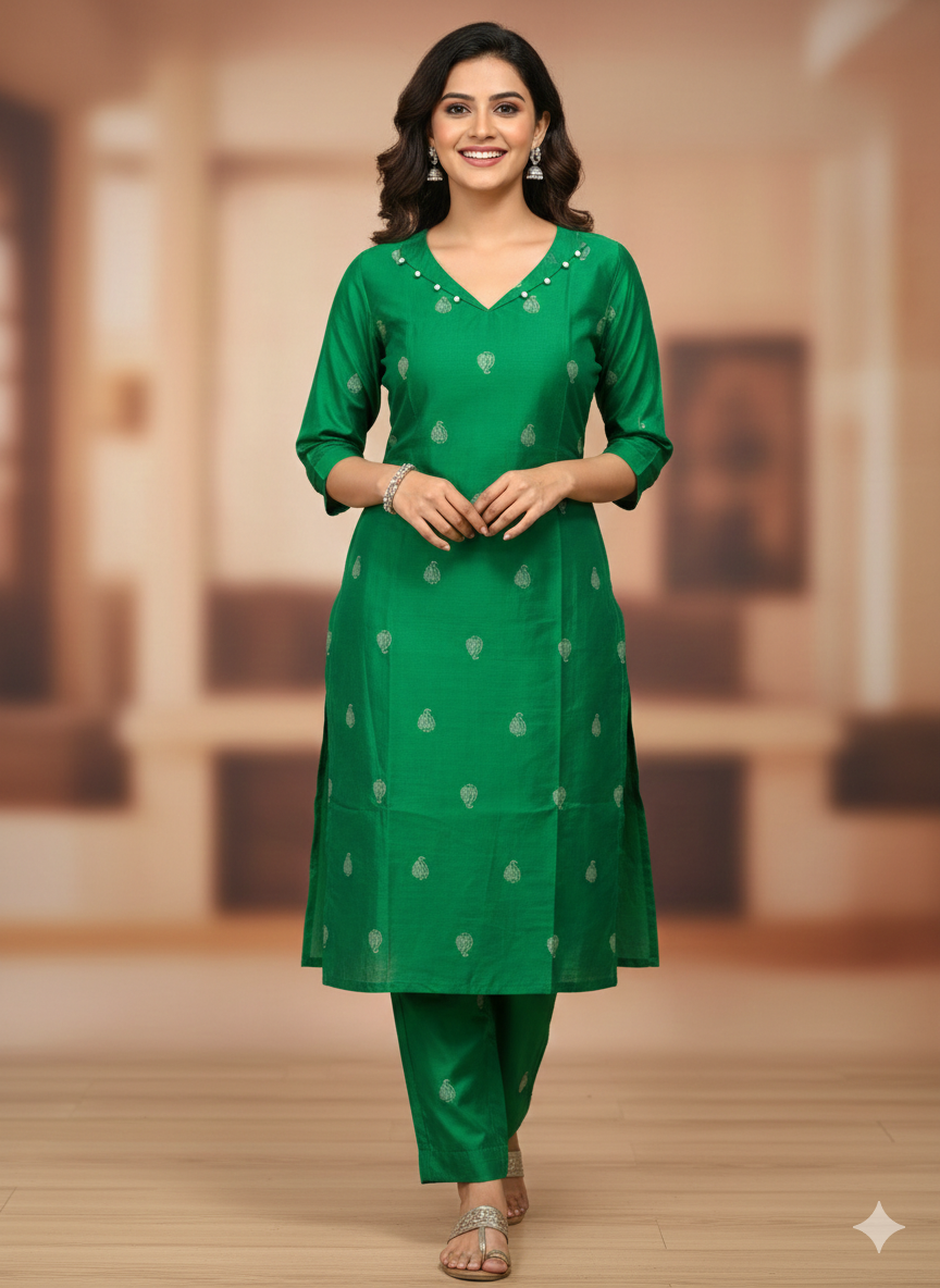 Silk Cotton Co-Ord Set | Versatile Ethnic Wear | Naanal